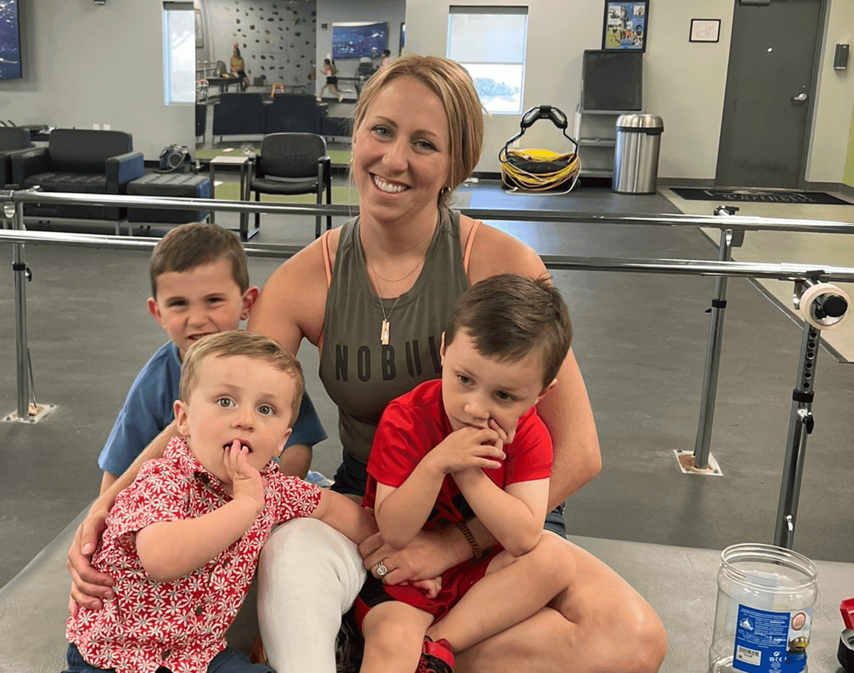 Liz with her children