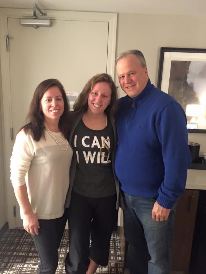 Bright and early, the morning of my amputation, with my mom and dad by my side. As my t-shirt read, "I can and I will." Although nervous about the road ahead, I was determined to face the challenge with optimism. I was eager for the opportunities that awaited.