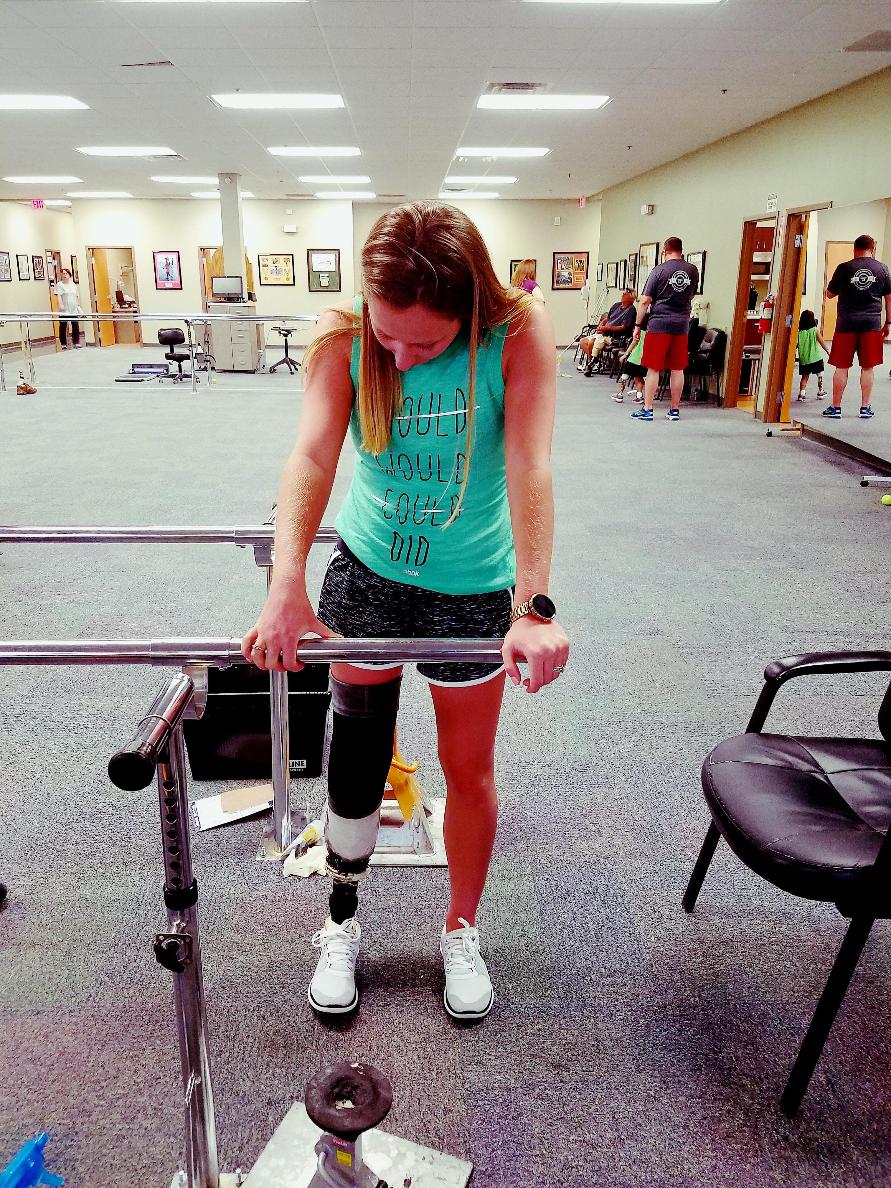 My very first prosthetic leg. I wasn't prepared for the intense pain caused by severed nerves from the amputation, but despite it all, I was filled with excitement—knowing each day would bring progress, healing, and a step closer to being pain-free.