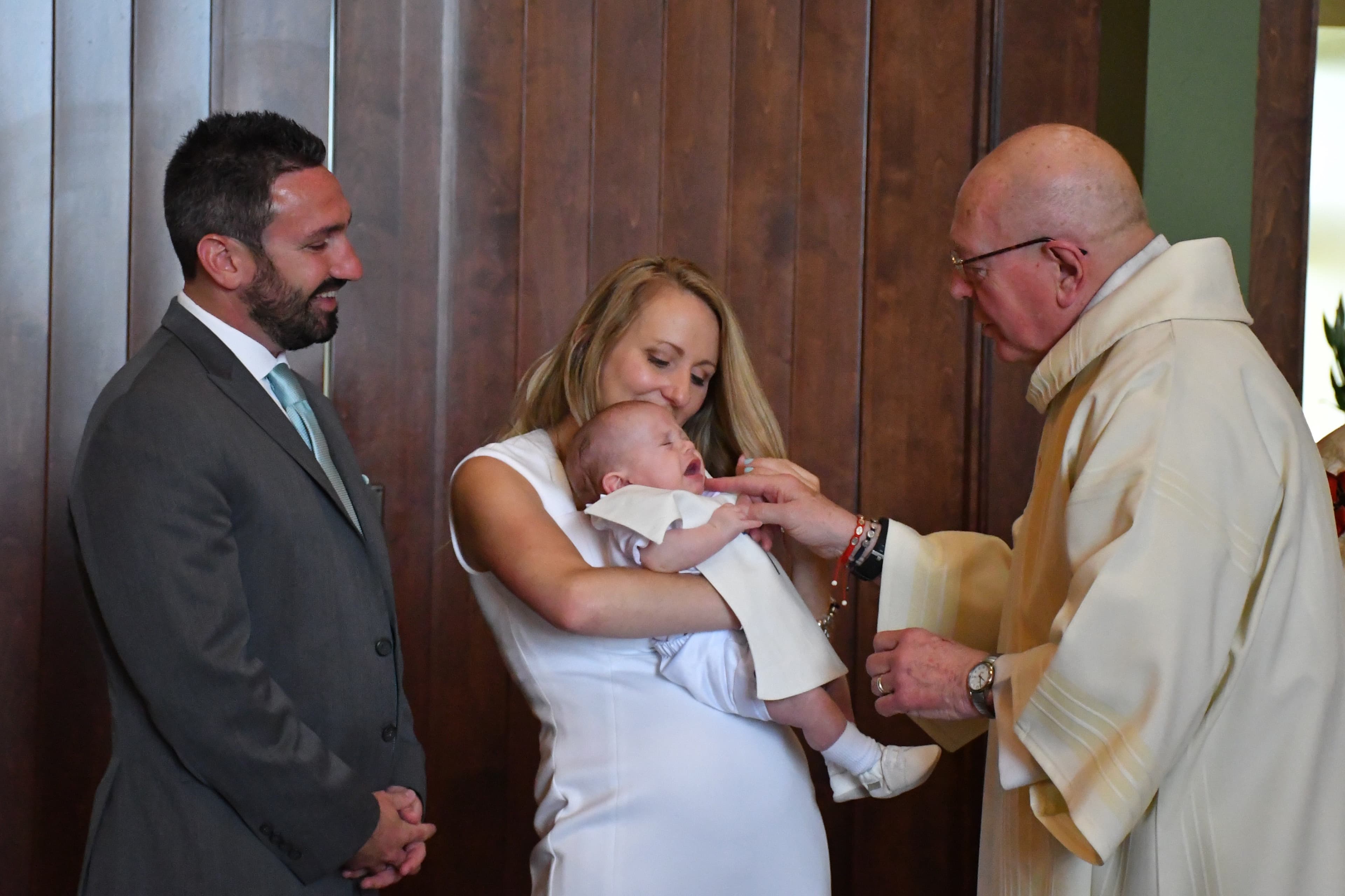 We welcomed Gordon into the Catholic Church with a special ceremony alongside our dear Deacon Rich. Throughout my high-risk pregnancy, Deacon Rich prayed with me daily, bringing us closer to God during a challenging time. God is good!