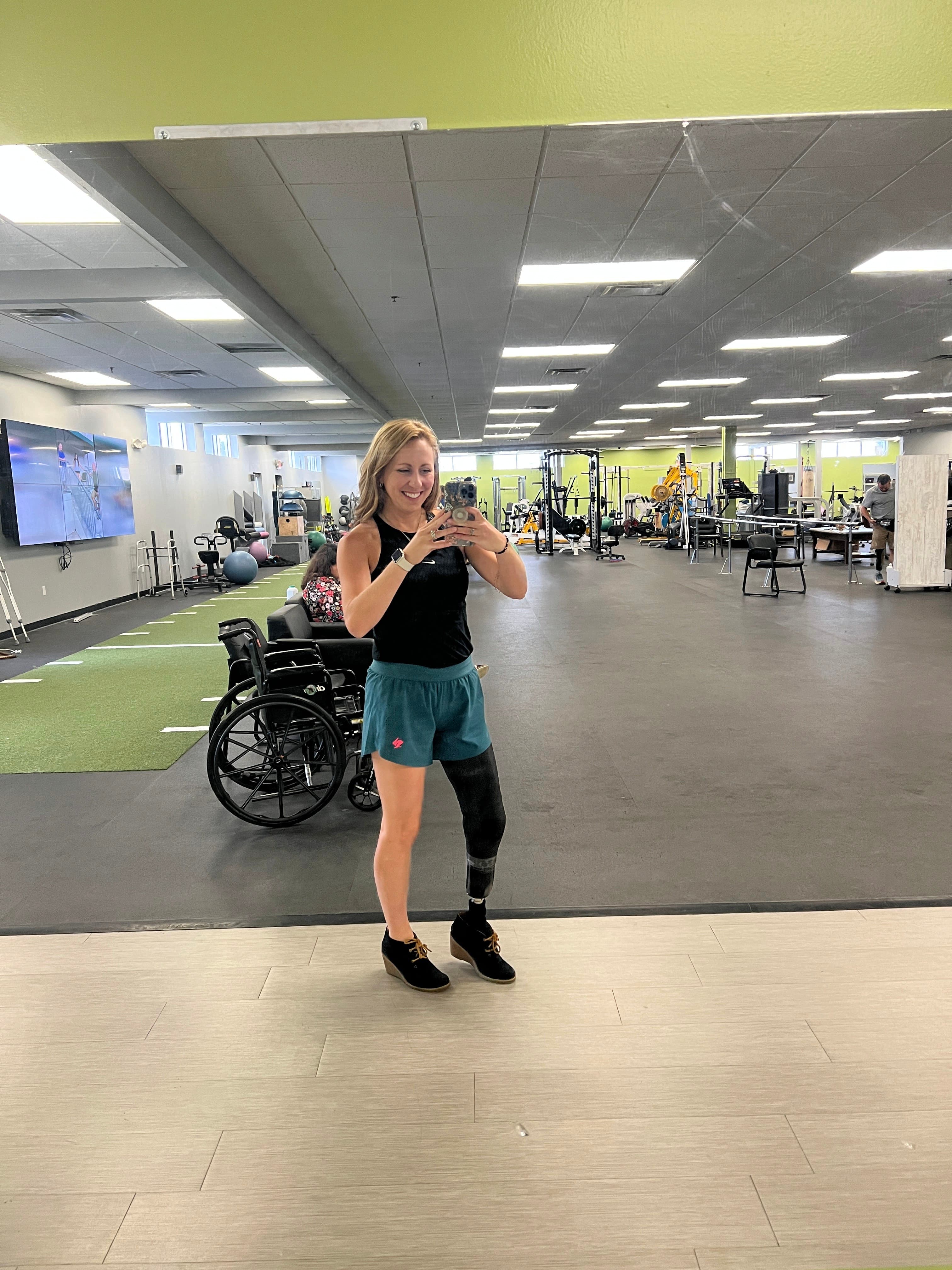 At POA, working on my "runway foot." I'm grateful for the chance to experiment with cute and fun shoes, making fashion and function come together with my prosthetic leg.